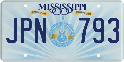 MS license plate JPN793