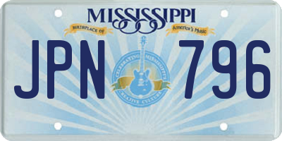 MS license plate JPN796