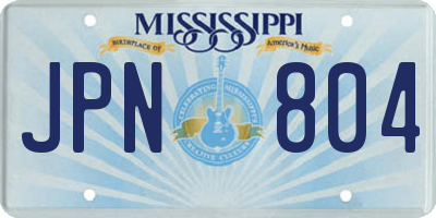 MS license plate JPN804