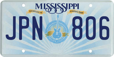 MS license plate JPN806
