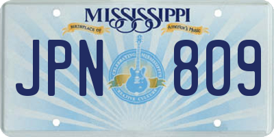 MS license plate JPN809