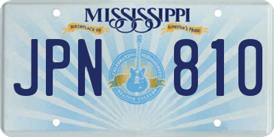 MS license plate JPN810