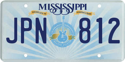 MS license plate JPN812