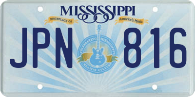 MS license plate JPN816