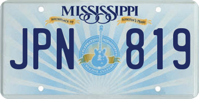 MS license plate JPN819
