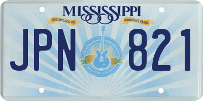 MS license plate JPN821