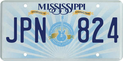 MS license plate JPN824