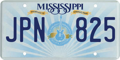 MS license plate JPN825