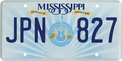 MS license plate JPN827