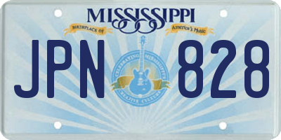 MS license plate JPN828