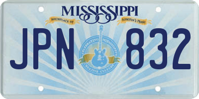 MS license plate JPN832