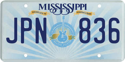 MS license plate JPN836