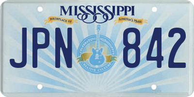 MS license plate JPN842