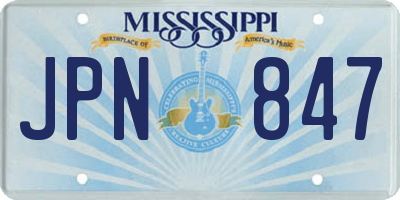 MS license plate JPN847