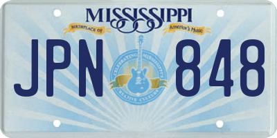 MS license plate JPN848