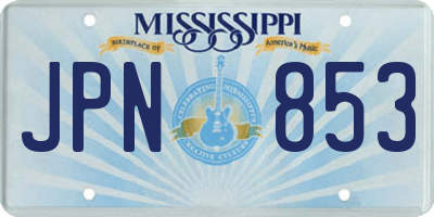 MS license plate JPN853