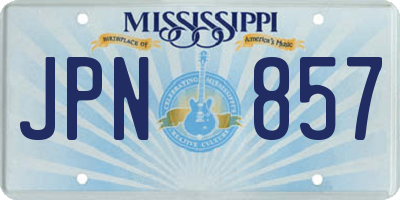 MS license plate JPN857