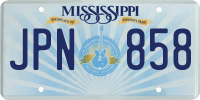 MS license plate JPN858