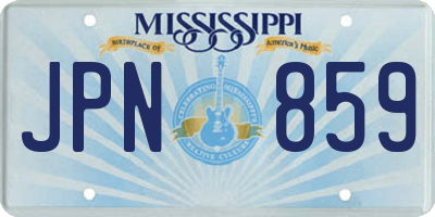 MS license plate JPN859