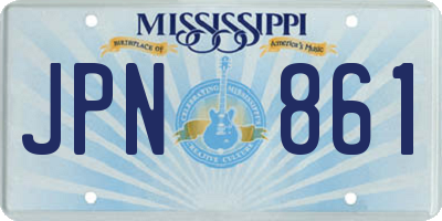 MS license plate JPN861