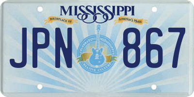 MS license plate JPN867