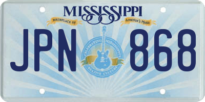 MS license plate JPN868