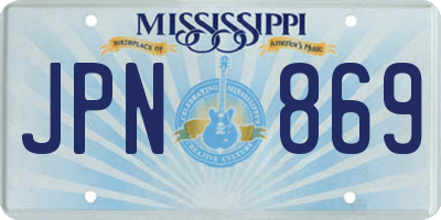 MS license plate JPN869