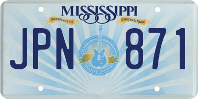 MS license plate JPN871