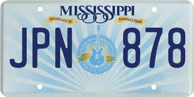 MS license plate JPN878