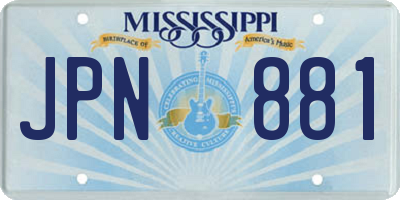 MS license plate JPN881