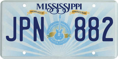 MS license plate JPN882
