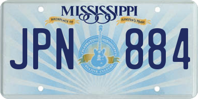MS license plate JPN884