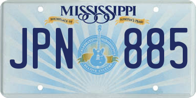 MS license plate JPN885