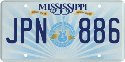 MS license plate JPN886