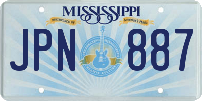 MS license plate JPN887