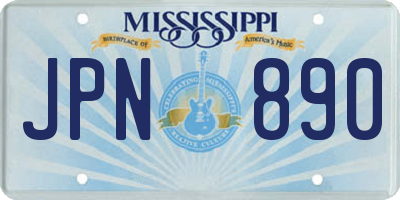 MS license plate JPN890