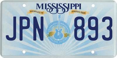 MS license plate JPN893