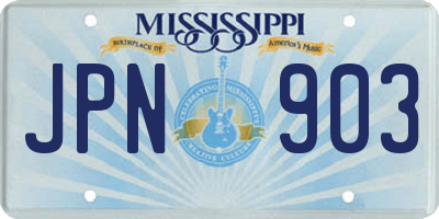 MS license plate JPN903