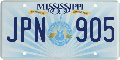 MS license plate JPN905