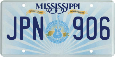MS license plate JPN906