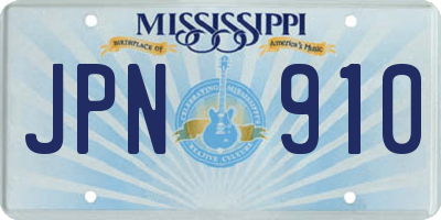 MS license plate JPN910