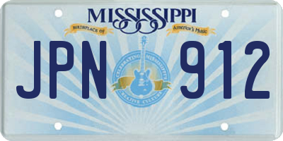 MS license plate JPN912
