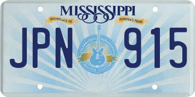 MS license plate JPN915
