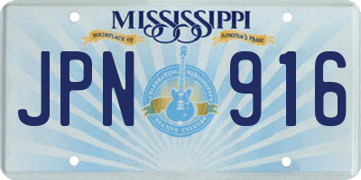 MS license plate JPN916