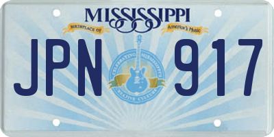 MS license plate JPN917
