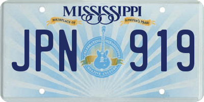 MS license plate JPN919