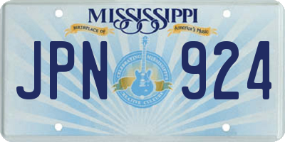 MS license plate JPN924