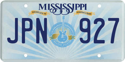 MS license plate JPN927