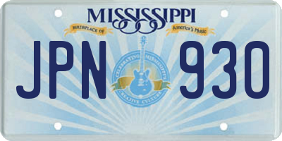 MS license plate JPN930