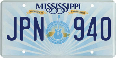 MS license plate JPN940